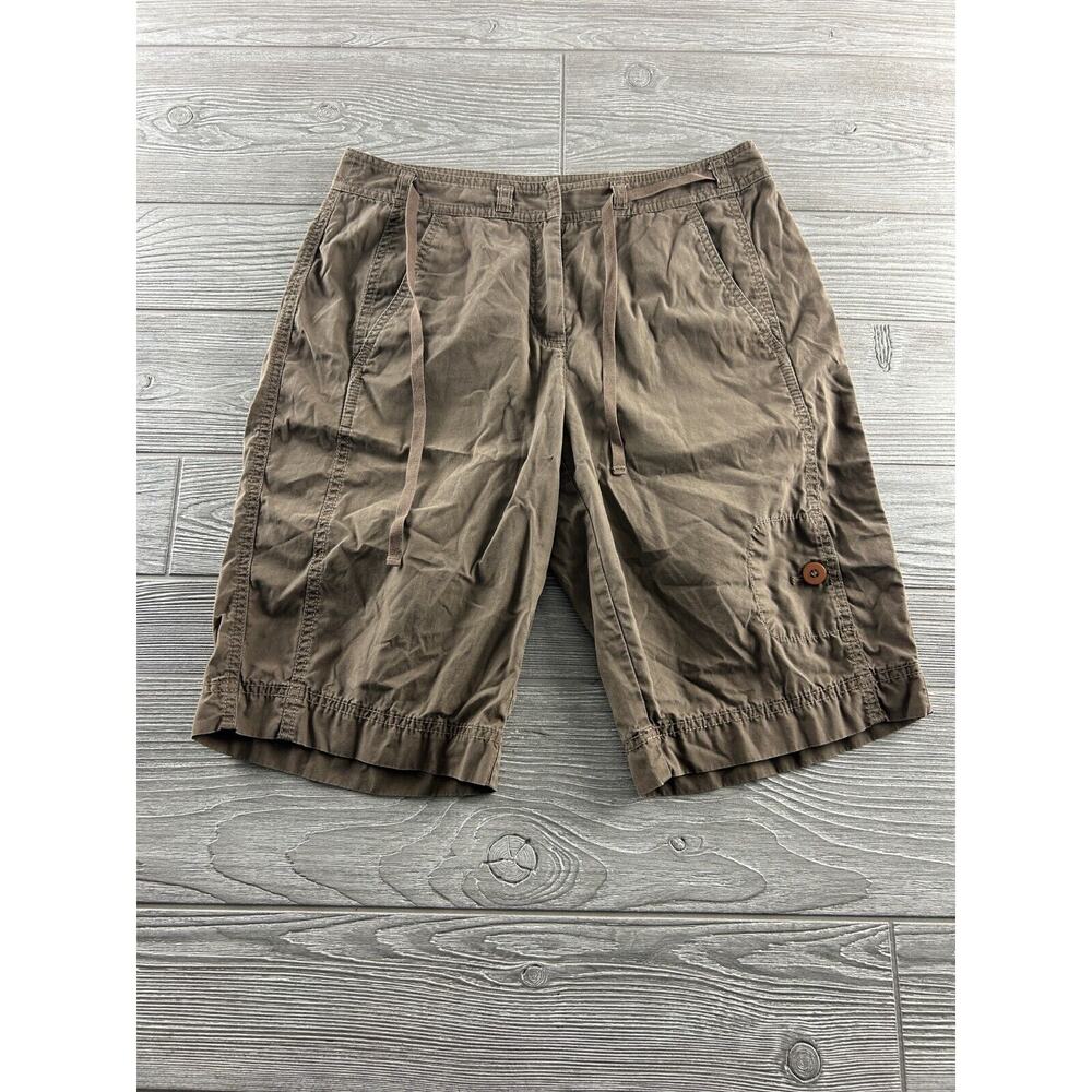 J Jill Shorts Bermuda Walking Womens Size 4 Brown Cotton Mid Rise Drawstring